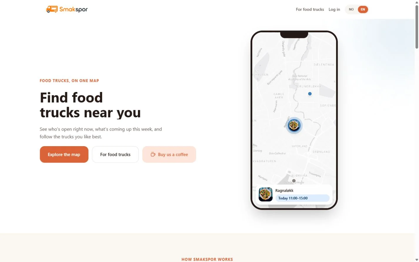 Smakspor — the public map view of the live product